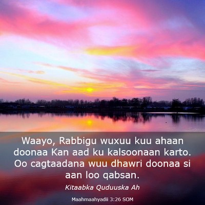 Picture 03 - Maahmaahyadii 3:26 SOM - Waayo, Rabbigu wuxuu kuu ahaan doonaa Kan aad ku - Bible Verse Picture