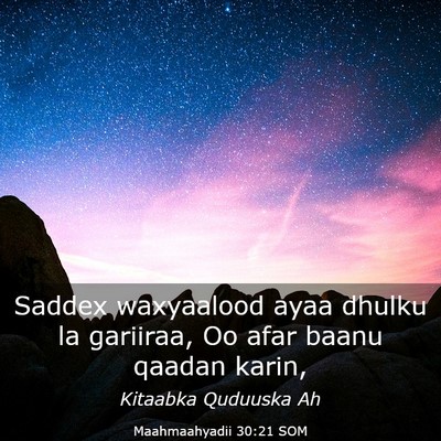 Picture 03 - Maahmaahyadii 30:21 SOM - Saddex waxyaalood ayaa dhulku la gariiraa, Oo - Bible Verse Picture