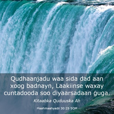 Picture 03 - Maahmaahyadii 30:25 SOM - Qudhaanjadu waa sida dad aan xoog badnayn, - Bible Verse Picture