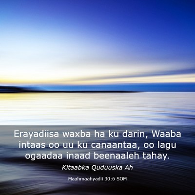 Picture 03 - Maahmaahyadii 30:6 SOM - Erayadiisa waxba ha ku darin, Waaba intaas oo uu - Bible Verse Picture