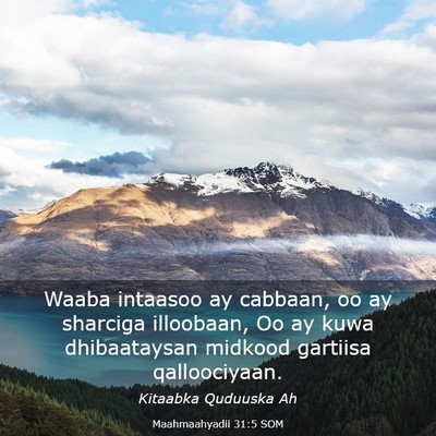 Picture 03 - Maahmaahyadii 31:5 SOM - Waaba intaasoo ay cabbaan, oo ay sharciga - Bible Verse Picture