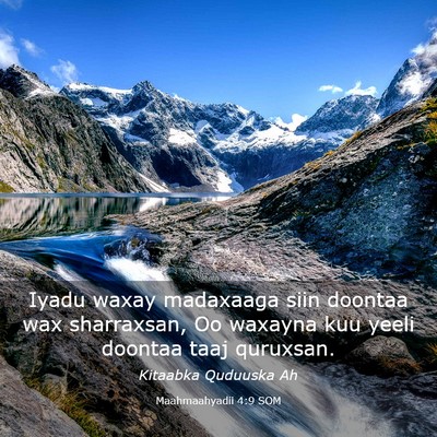 Picture 03 - Maahmaahyadii 4:9 SOM - Iyadu waxay madaxaaga siin doontaa wax - Bible Verse Picture