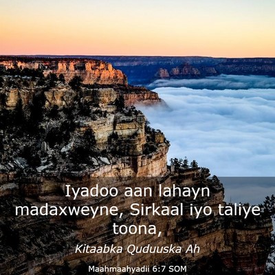 Picture 03 - Maahmaahyadii 6:7 SOM - Iyadoo aan lahayn madaxweyne, Sirkaal iyo taliye - Bible Verse Picture