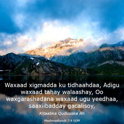 Picture 03 - Maahmaahyadii 7:4 SOM - Waxaad xigmadda ku tidhaahdaa, Adigu waxaad tahay - Bible Verse Picture