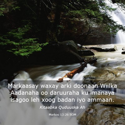 Picture 03 - Markos 13:26 SOM - Markaasay waxay arki doonaan Wiilka Aadanaha oo - Bible Verse Picture