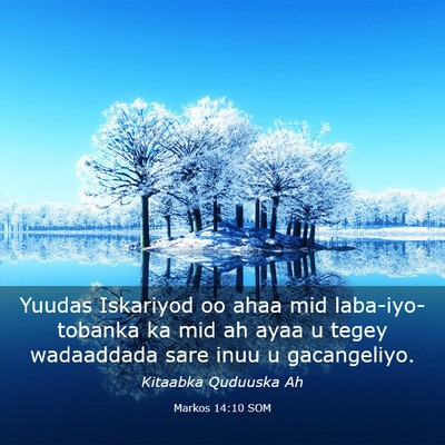 Picture 03 - Markos 14:10 SOM - Yuudas Iskariyod oo ahaa mid laba-iyo-tobanka ka - Bible Verse Picture