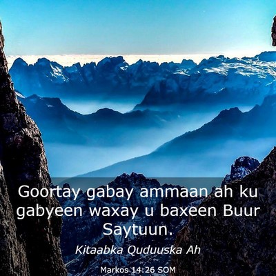 Picture 03 - Markos 14:26 SOM - Goortay gabay ammaan ah ku gabyeen waxay u baxeen - Bible Verse Picture