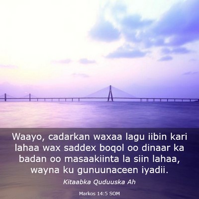 Picture 03 - Markos 14:5 SOM - Waayo, cadarkan waxaa lagu iibin kari lahaa wax - Bible Verse Picture