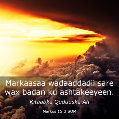 Picture 03 - Markos 15:3 SOM - Markaasaa wadaaddadii sare wax badan ku - Bible Verse Picture