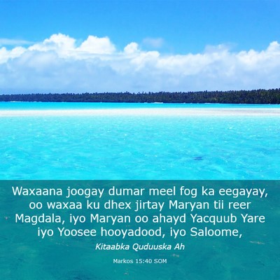 Picture 03 - Markos 15:40 SOM - Waxaana joogay dumar meel fog ka eegayay, oo - Bible Verse Picture