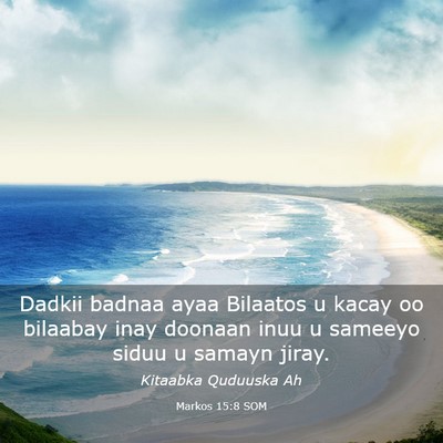 Picture 03 - Markos 15:8 SOM - Dadkii badnaa ayaa Bilaatos u kacay oo bilaabay - Bible Verse Picture