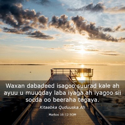 Picture 03 - Markos 16:12 SOM - Waxan dabadeed isagoo suurad kale ah ayuu u - Bible Verse Picture