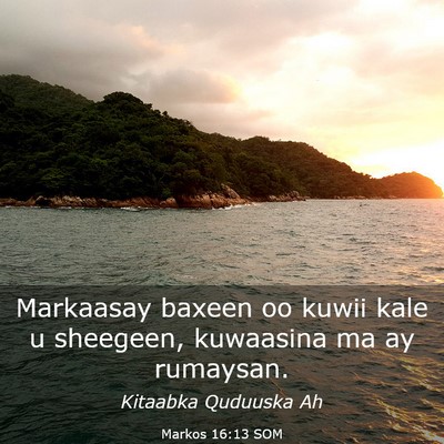 Picture 03 - Markos 16:13 SOM - Markaasay baxeen oo kuwii kale u sheegeen, - Bible Verse Picture