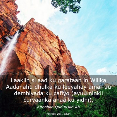 Picture 03 - Markos 2:10 SOM - Laakiin si aad ku garataan in Wiilka Aadanahu - Bible Verse Picture