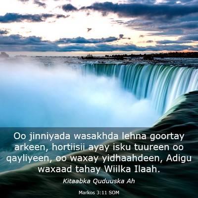 Picture 03 - Markos 3:11 SOM - Oo jinniyada wasakhda lehna goortay arkeen, - Bible Verse Picture