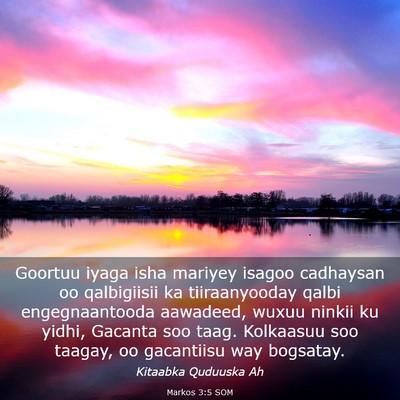 Picture 03 - Markos 3:5 SOM - Goortuu iyaga isha mariyey isagoo cadhaysan oo - Bible Verse Picture