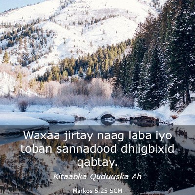 Picture 03 - Markos 5:25 SOM - Waxaa jirtay naag laba iyo toban sannadood - Bible Verse Picture