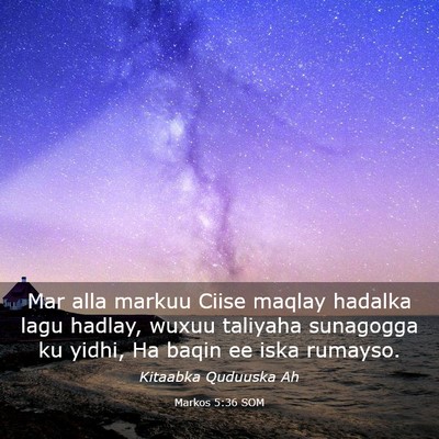Picture 03 - Markos 5:36 SOM - Mar alla markuu Ciise maqlay hadalka lagu hadlay, - Bible Verse Picture