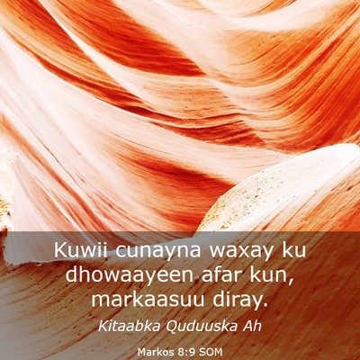 Picture 03 - Markos 8:9 SOM - Kuwii cunayna waxay ku dhowaayeen afar kun, - Bible Verse Picture