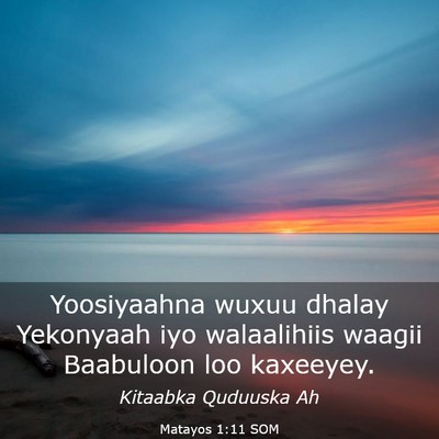 Picture 03 - Matayos 1:11 SOM - Yoosiyaahna wuxuu dhalay Yekonyaah iyo - Bible Verse Picture