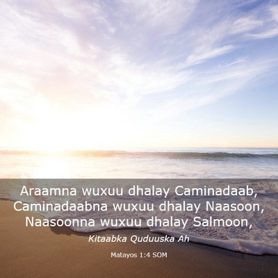 Picture 03 - Matayos 1:4 SOM - Araamna wuxuu dhalay Caminadaab, Caminadaabna - Bible Verse Picture