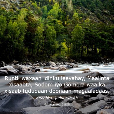 Picture 03 - Matayos 10:15 SOM - Runtii waxaan idinku leeyahay, Maalinta xisaabta, - Bible Verse Picture