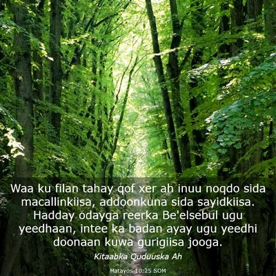Picture 03 - Matayos 10:25 SOM - Waa ku filan tahay qof xer ah inuu noqdo sida - Bible Verse Picture