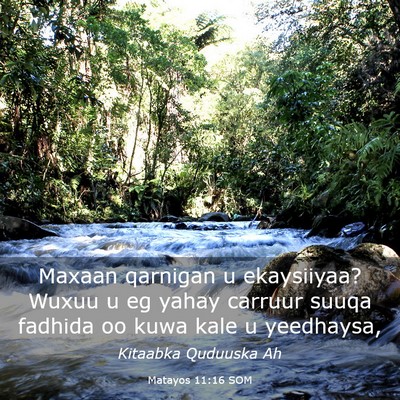 Picture 03 - Matayos 11:16 SOM - Maxaan qarnigan u ekaysiiyaa? Wuxuu u eg yahay - Bible Verse Picture