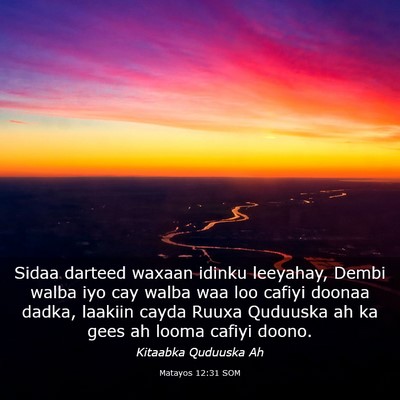 Picture 03 - Matayos 12:31 SOM - Sidaa darteed waxaan idinku leeyahay, Dembi walba - Bible Verse Picture