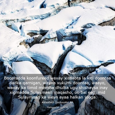 Picture 03 - Matayos 12:42 SOM - Boqoradda koonfureed waxay xisaabta la kici - Bible Verse Picture
