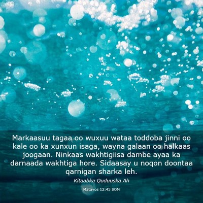 Picture 03 - Matayos 12:45 SOM - Markaasuu tagaa oo wuxuu wataa toddoba jinni oo - Bible Verse Picture