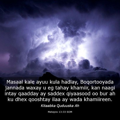 Picture 03 - Matayos 13:33 SOM - Masaal kale ayuu kula hadlay, Boqortooyada - Bible Verse Picture