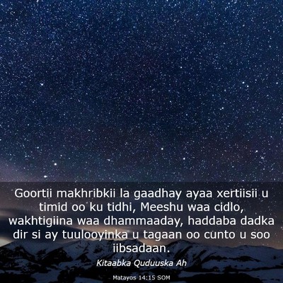 Picture 03 - Matayos 14:15 SOM - Goortii makhribkii la gaadhay ayaa xertiisii u - Bible Verse Picture