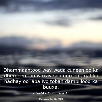 Picture 03 - Matayos 14:20 SOM - Dhammaantood way wada cuneen oo ka dhergeen, oo - Bible Verse Picture
