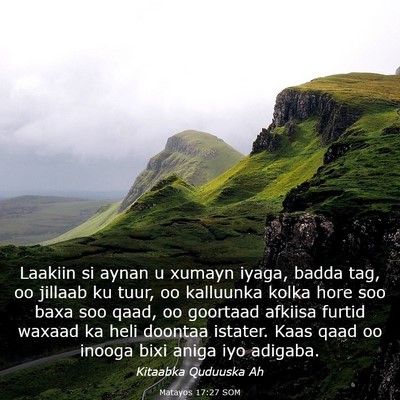 Picture 03 - Matayos 17:27 SOM - Laakiin si aynan u xumayn iyaga, badda tag, oo - Bible Verse Picture