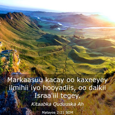 Picture 03 - Matayos 2:21 SOM - Markaasuu kacay oo kaxeeyey ilmihii iyo - Bible Verse Picture
