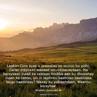 Picture 03 - Matayos 20:22 SOM - Laakiin Ciise ayaa u jawaabay oo wuxuu ku yidhi, - Bible Verse Picture