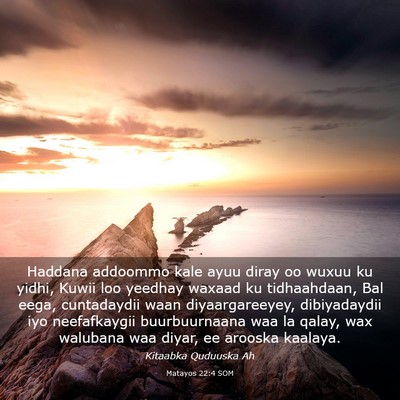 Picture 03 - Matayos 22:4 SOM - Haddana addoommo kale ayuu diray oo wuxuu ku - Bible Verse Picture