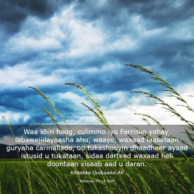 Picture 03 - Matayos 23:14 SOM - Waa idiin hoog, culimmo iyo Farrisiin yahay, - Bible Verse Picture