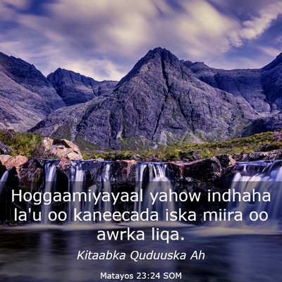 Picture 03 - Matayos 23:24 SOM - Hoggaamiyayaal yahow indhaha la'u oo kaneecada - Bible Verse Picture