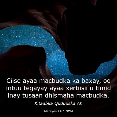 Picture 03 - Matayos 24:1 SOM - Ciise ayaa macbudka ka baxay, oo intuu tegayay - Bible Verse Picture
