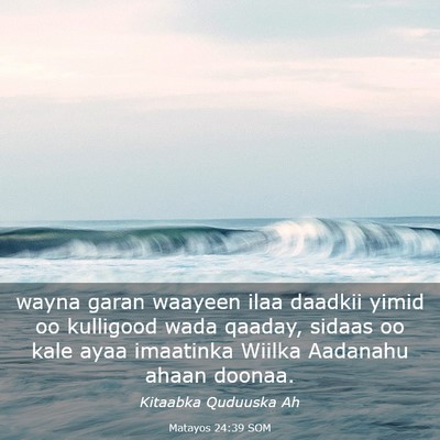 Picture 03 - Matayos 24:39 SOM - wayna garan waayeen ilaa daadkii yimid oo - Bible Verse Picture