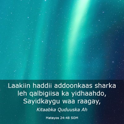 Picture 03 - Matayos 24:48 SOM - Laakiin haddii addoonkaas sharka leh qalbigiisa - Bible Verse Picture