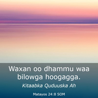 Picture 03 - Matayos 24:8 SOM - Waxan oo dhammu waa bilowga - Bible Verse Picture