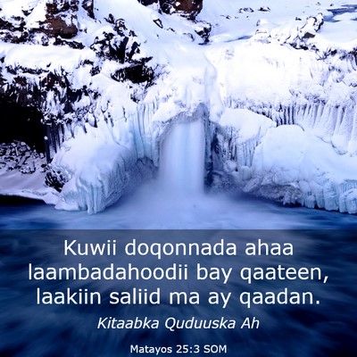 Picture 03 - Matayos 25:3 SOM - Kuwii doqonnada ahaa laambadahoodii bay qaateen, - Bible Verse Picture