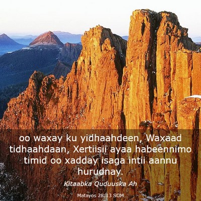 Picture 03 - Matayos 28:13 SOM - oo waxay ku yidhaahdeen, Waxaad tidhaahdaan, - Bible Verse Picture