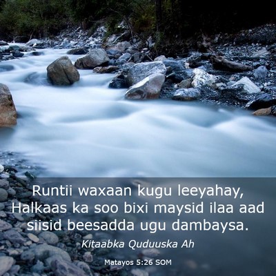 Picture 03 - Matayos 5:26 SOM - Runtii waxaan kugu leeyahay, Halkaas ka soo bixi - Bible Verse Picture
