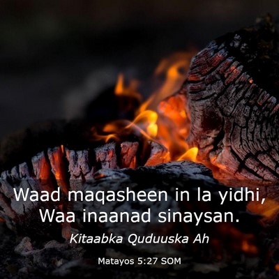 Picture 03 - Matayos 5:27 SOM - Waad maqasheen in la yidhi, Waa inaanad - Bible Verse Picture