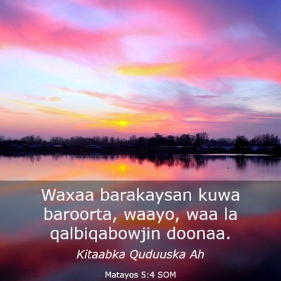 Picture 03 - Matayos 5:4 SOM - Waxaa barakaysan kuwa baroorta, waayo, waa la - Bible Verse Picture