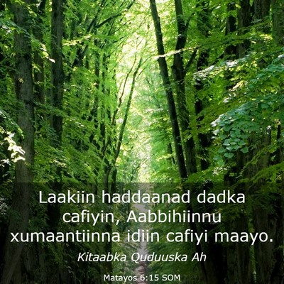 Picture 03 - Matayos 6:15 SOM - Laakiin haddaanad dadka cafiyin, Aabbihiinnu - Bible Verse Picture